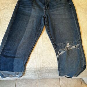 American Eagle Outfitters High-Rise Distressed Blue Jeans